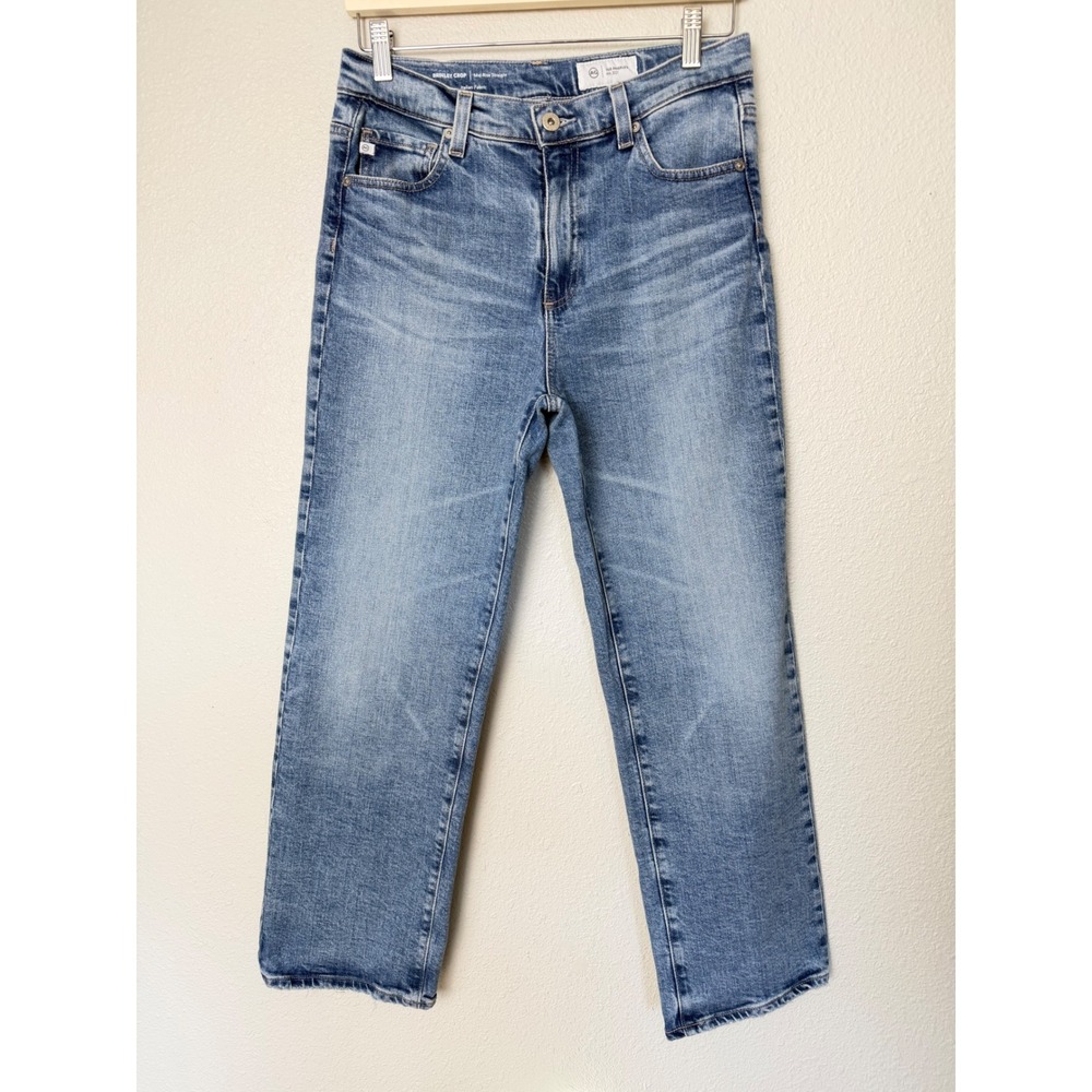 AG Adriano Goldschmied Brinley Crop Mid Rise Straight Jeans Blue Size 27